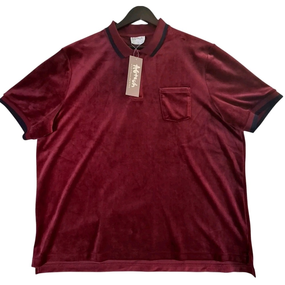 AGTAWH St Moritz Powder Velour Polo Shirt Men's 2XL Burgundy